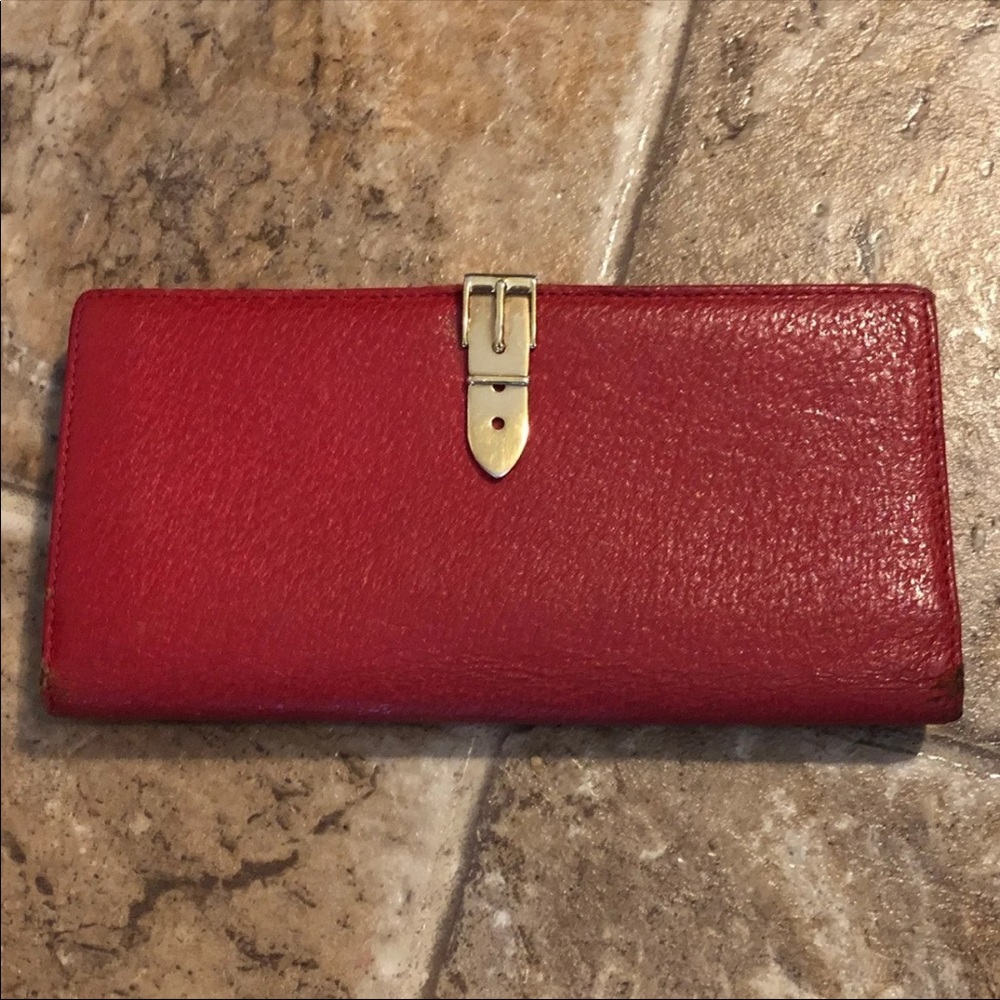 Authentic Gucci Red Leather Long Wallet